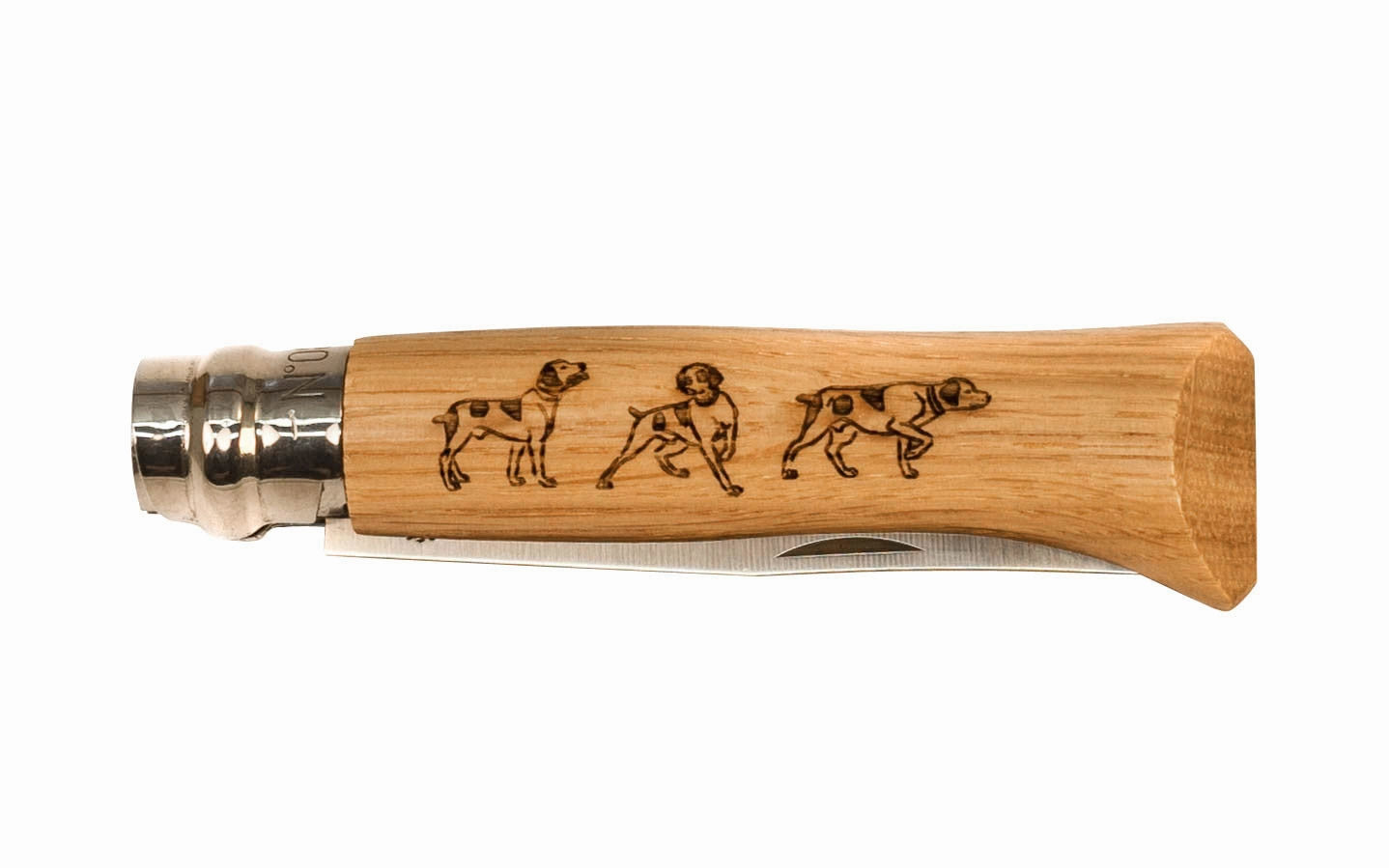 Opinel Stainless Steel Knife ~ Decorated "Dog" Handle