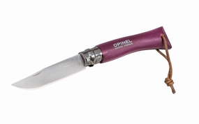 Opinel Stainless Steel No. 8 Knife - Burgundy Color