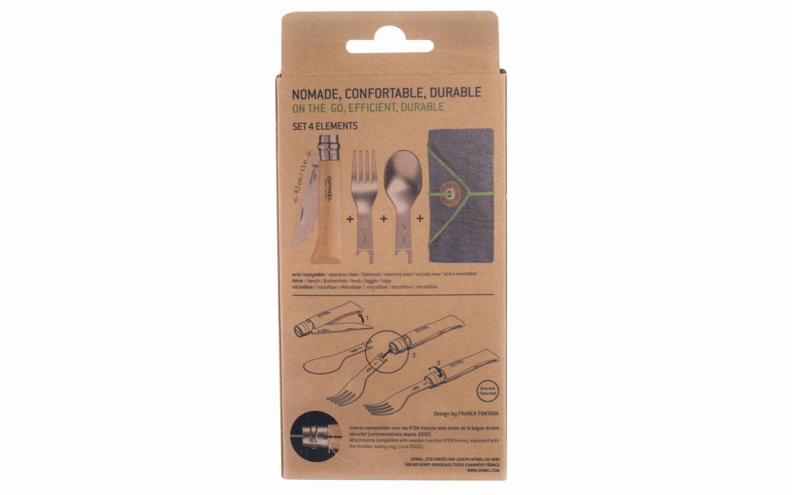Opinel Stainless Steel No. 8 Knife   Picnic Kit