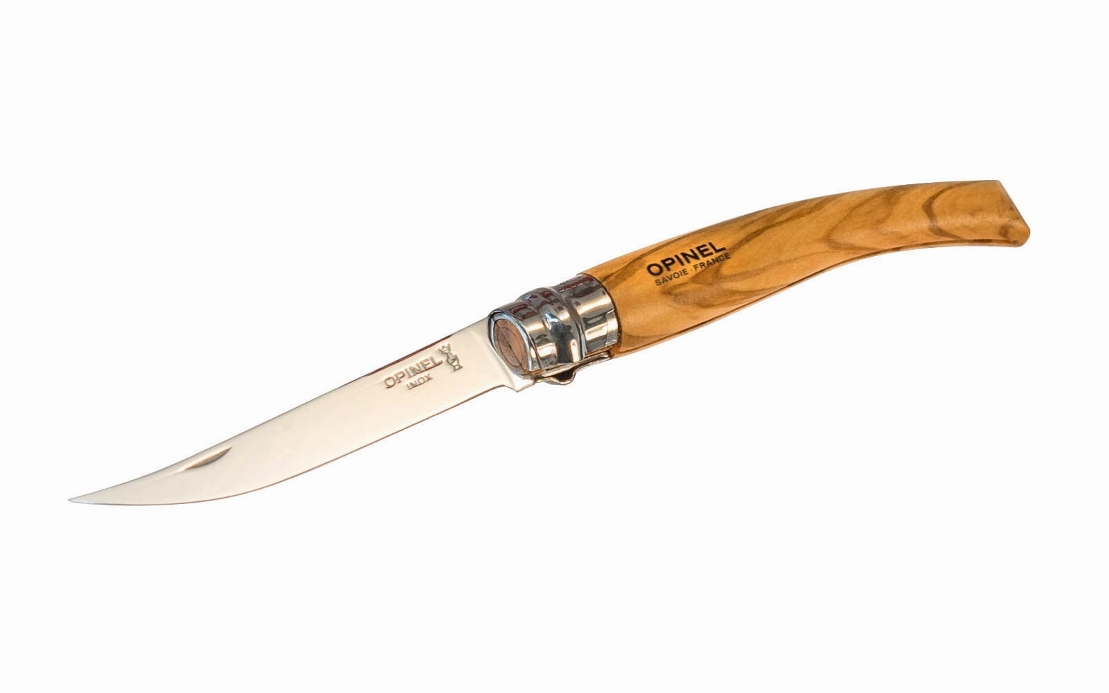 Opinel Stainless Steel "Effils" Slim Knife ~ Olivewood Handle Gift Box Set