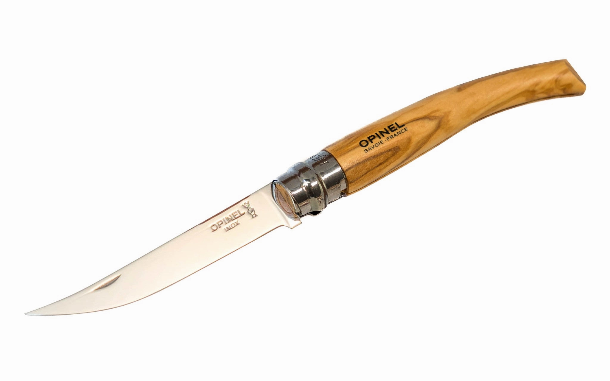 Opinel Stainless Steel "Effils" Slim Knife ~ Olivewood Handle