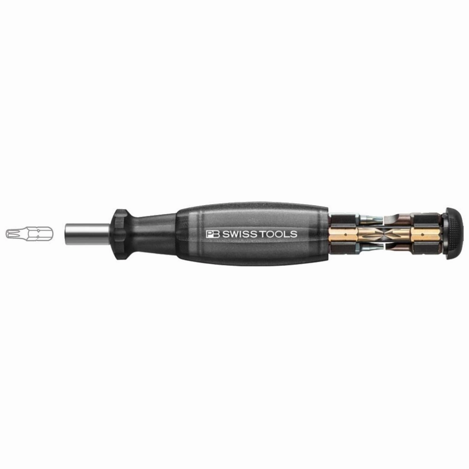 PB Swiss PB 6464.Black Bit Holding Screwdriver with Magazine, Slotted, Phillips, TORX, 9 Pcs