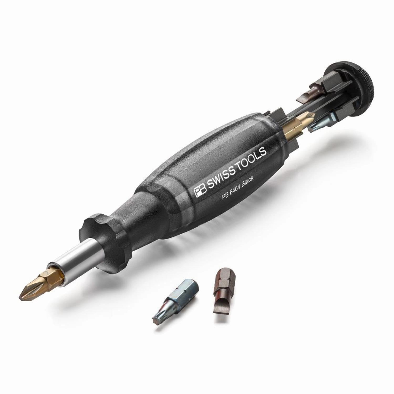 PB Swiss PB 6464.Black Bit Holding Screwdriver with Magazine, Slotted, Phillips, TORX, 9 Pcs
