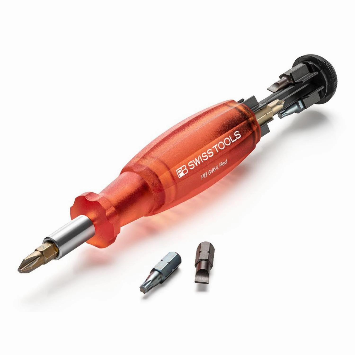 PB Swiss PB 6464.Red CBB Bit Holding Screwdriver with Magazine, Slotted, Phillips, TORX, 9 Pcs