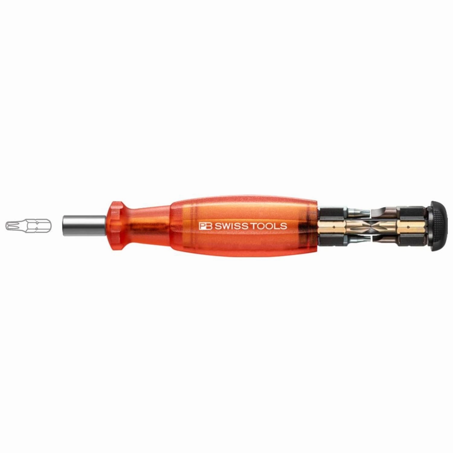 PB Swiss PB 6464.Red CBB Bit Holding Screwdriver with Magazine, Slotted, Phillips, TORX, 9 Pcs