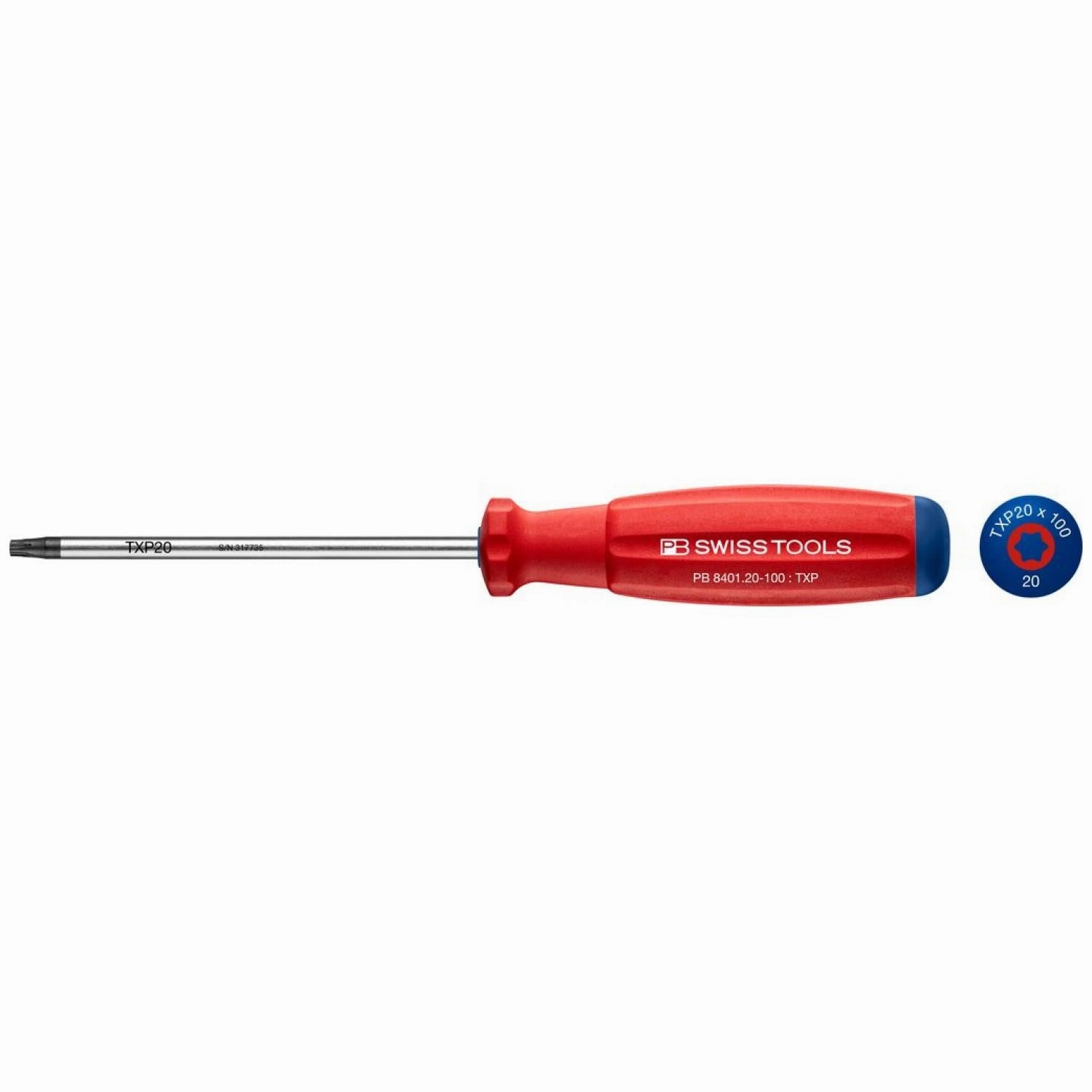 PB Swiss  PB 8401.20-100 TORX Plus Screwdriver, Swiss Grip, IP20, 100 mm