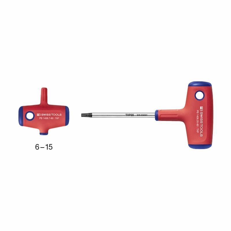 PB Swiss Tools PB 1408.25-80 Cross-Handle Screwdrivers, TORX Plus TXP25
