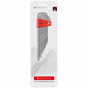 PB Swiss Tools PB 3212.LH-6 CN Ball Point Hex Key Set, Knurled, L, 7pcs