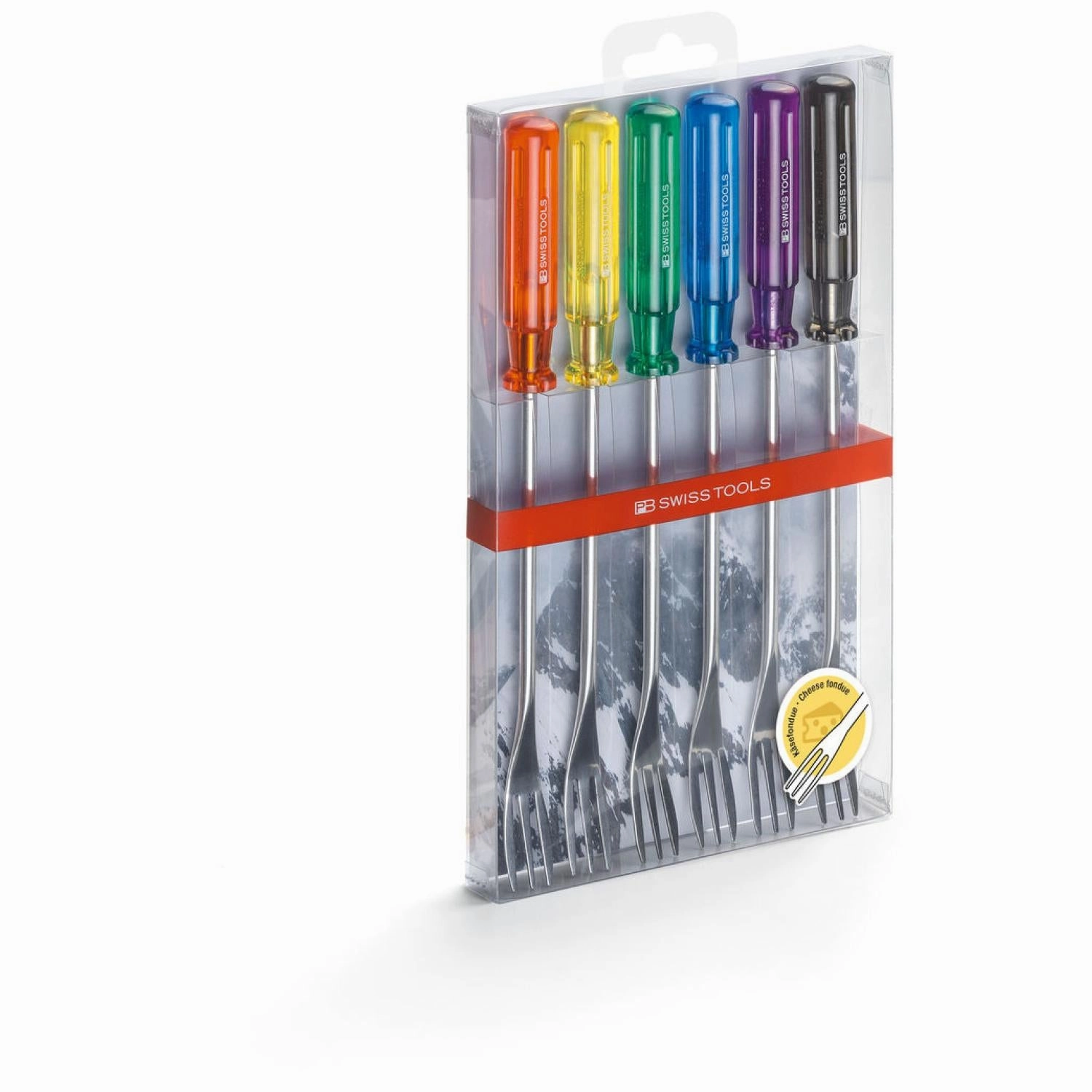 PB Swiss Tools PB 4040.SET PET Set of Fondue Forks in a Transparent Box 6 Pieces