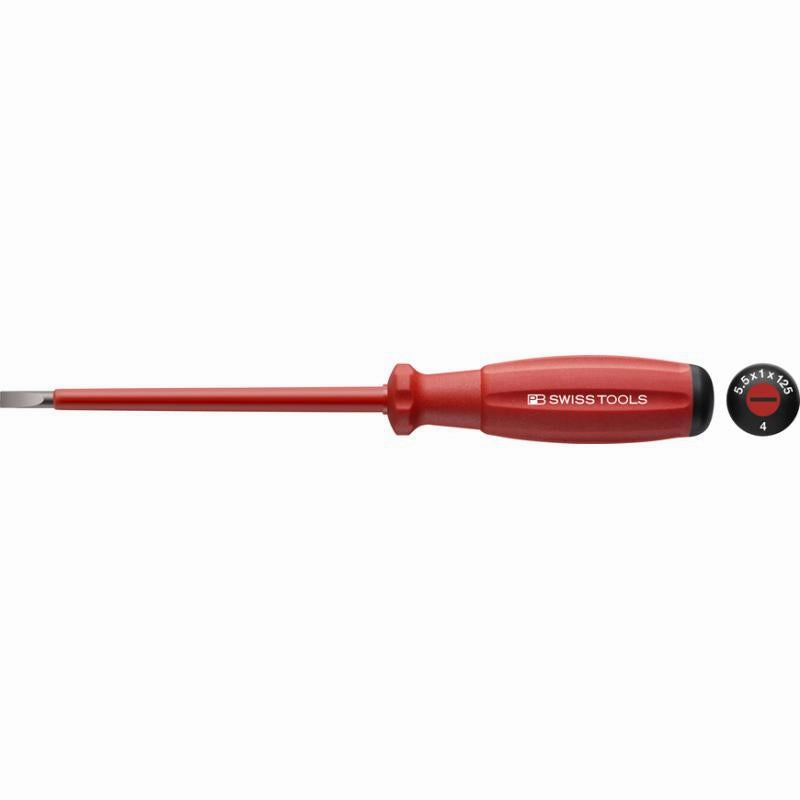 Pb Swiss Tools PB 58100.0-80/2.5 Slotted, Swiss Grip VDE Screwdriver, Insulated 2.5mm x 80mm