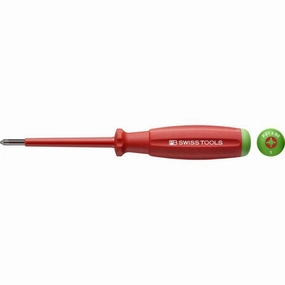 PB Swiss Tools PB 58192.2-100 Pozidriv SwissGrip VDE Screwdriver, PZ2 x 100mm, Insulated