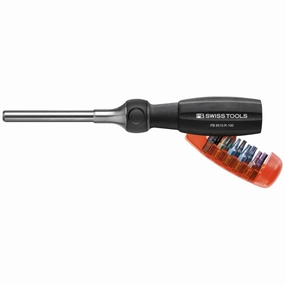 PB Swiss Tools PB 6510.R-100 Insider Pro Ratcheting Bit Screwdriver, 100mm, w/ 10 Bit Magazine