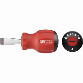 PB Swiss Tools PB 8135.2-30 Swiss Grip Stubby Screwdrivers, Slotted, 2.5 x 30mm