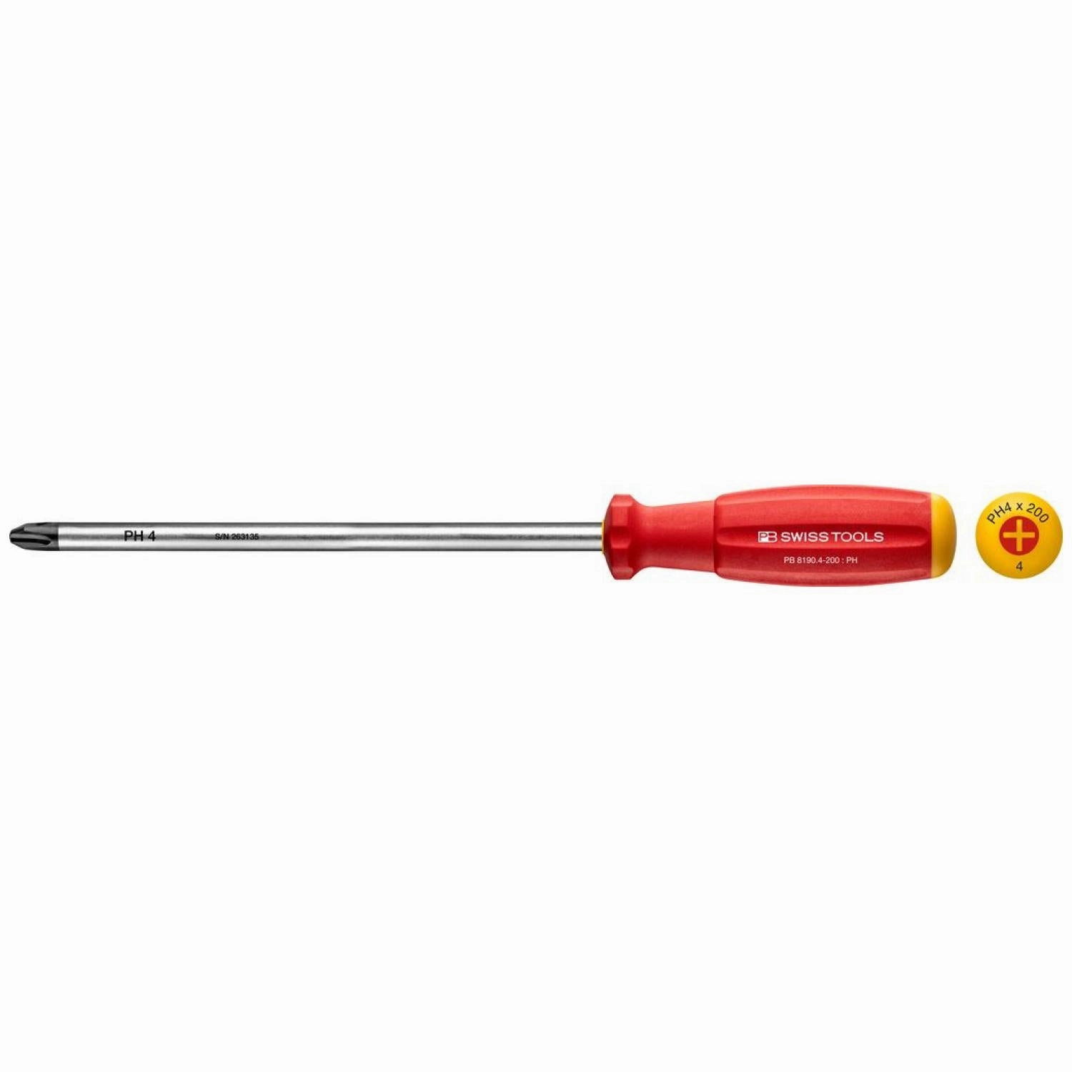 PB Swiss Tools PB 8190.4-200 * SwissGrip Screwdrivers PH4, 200 mm