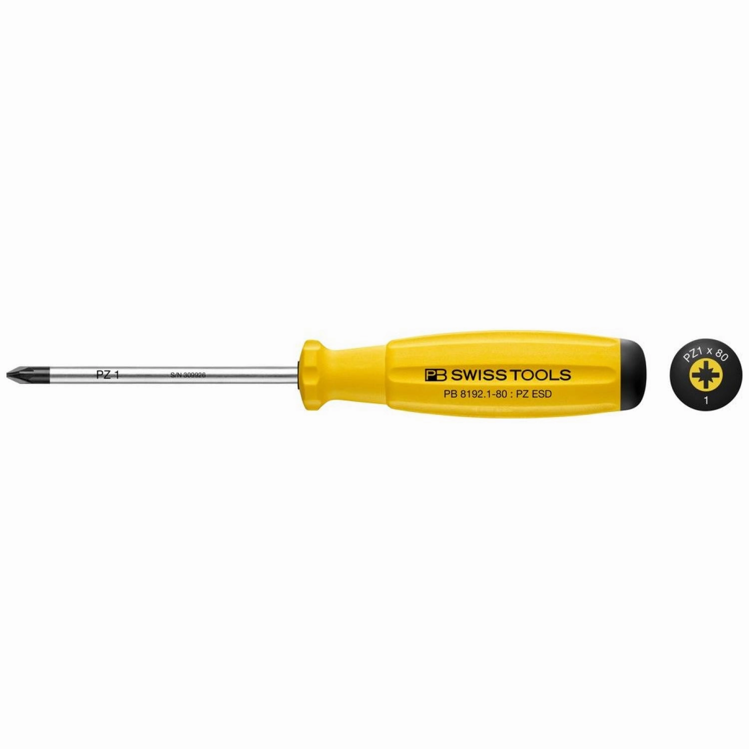 PB Swiss Tools PB 8192.1-80 ESD SwissGrip Screwdriver Pozidriv ESD - PZ1