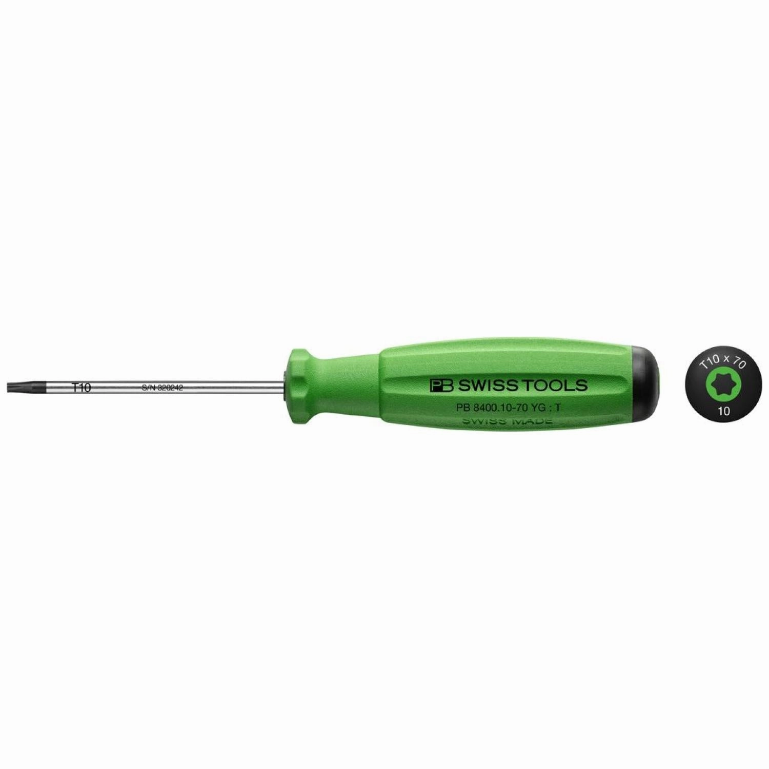 PB Swiss Tools PB 8400.10-70 YG SwissGrip Screwdrivers, TORX, T10 x 70mm