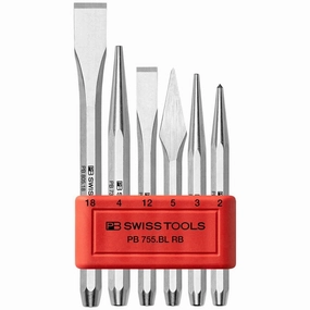 PB Swiss Tools PB 850.BL Punch and Chisel Set Octagonal Shaft Small 6-Piece