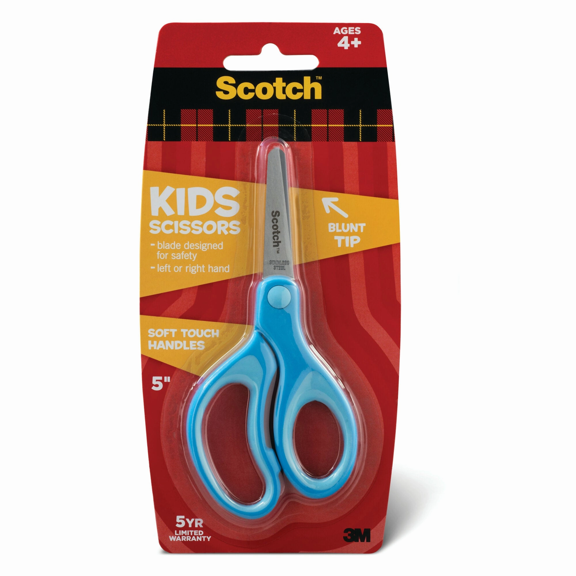 Scotch Kids 5 in Scissors 1442B, Soft Grip Handles, Blunt, 4 
