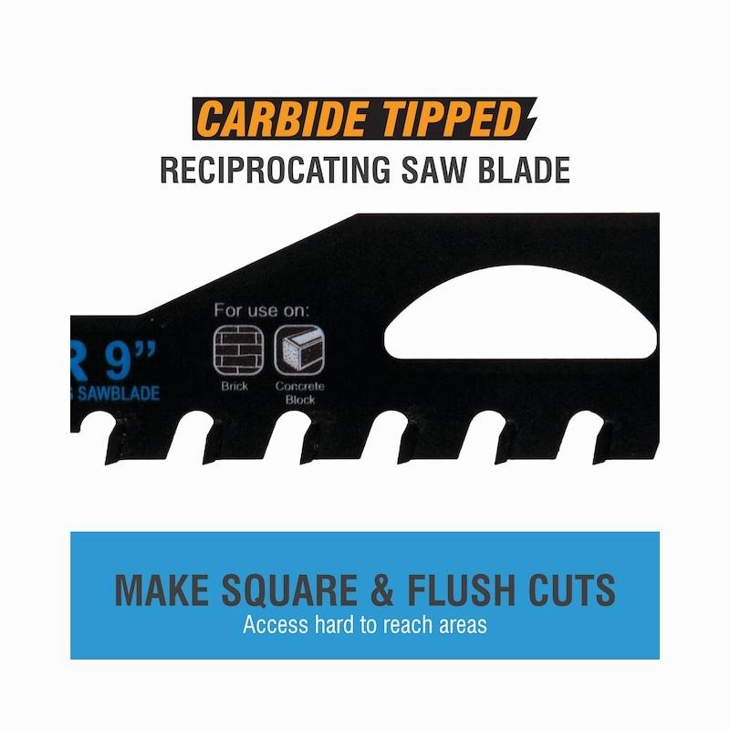 Spyder 200209 TCT Recip Blade - Concrete Block / Brick / Masonry  - 9 Inch