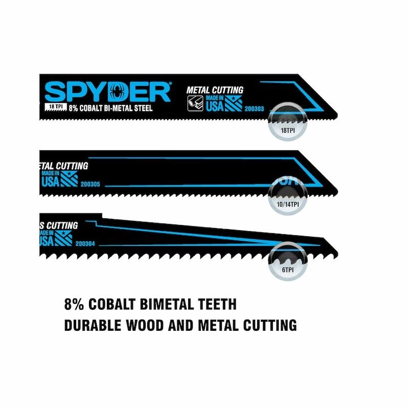 Spyder 200306 Black Series Bi Metal 6TPI - 12" 3-Pack
