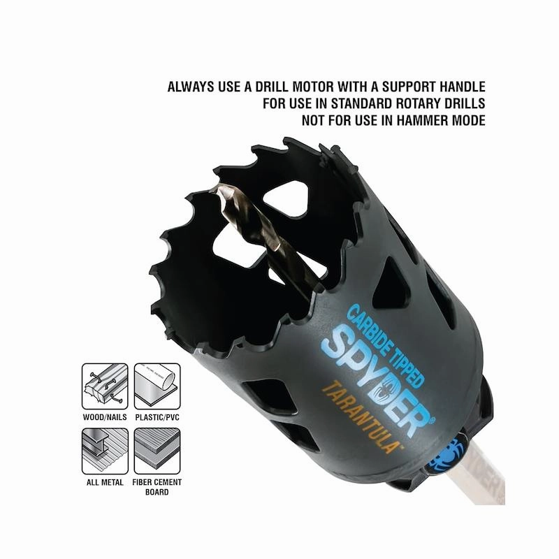 Spyder 600923  6PC Tarantula Carbide Tipped, Metal Cutting Hole Saw Set
