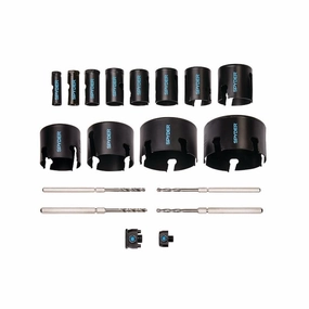 Spyder 600938 18pc Tungsten Carbide Tipped (TCT) Kit, Wood/Masonry Hole Saw Set