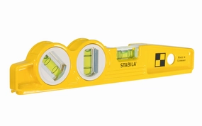 Stabila 10" Magnetic Torpedo Level With Three Vials ~ Type 81SVREMW45 Die Cast