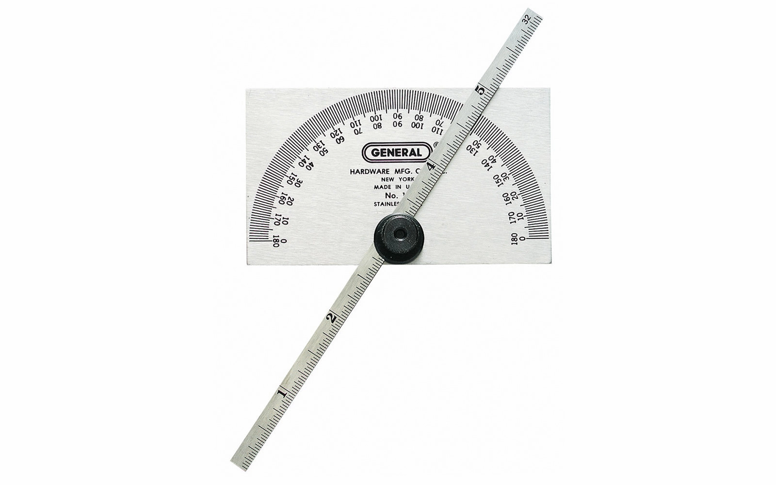 Stainless Steel Protractor & Depth Gauge ~ Square Head