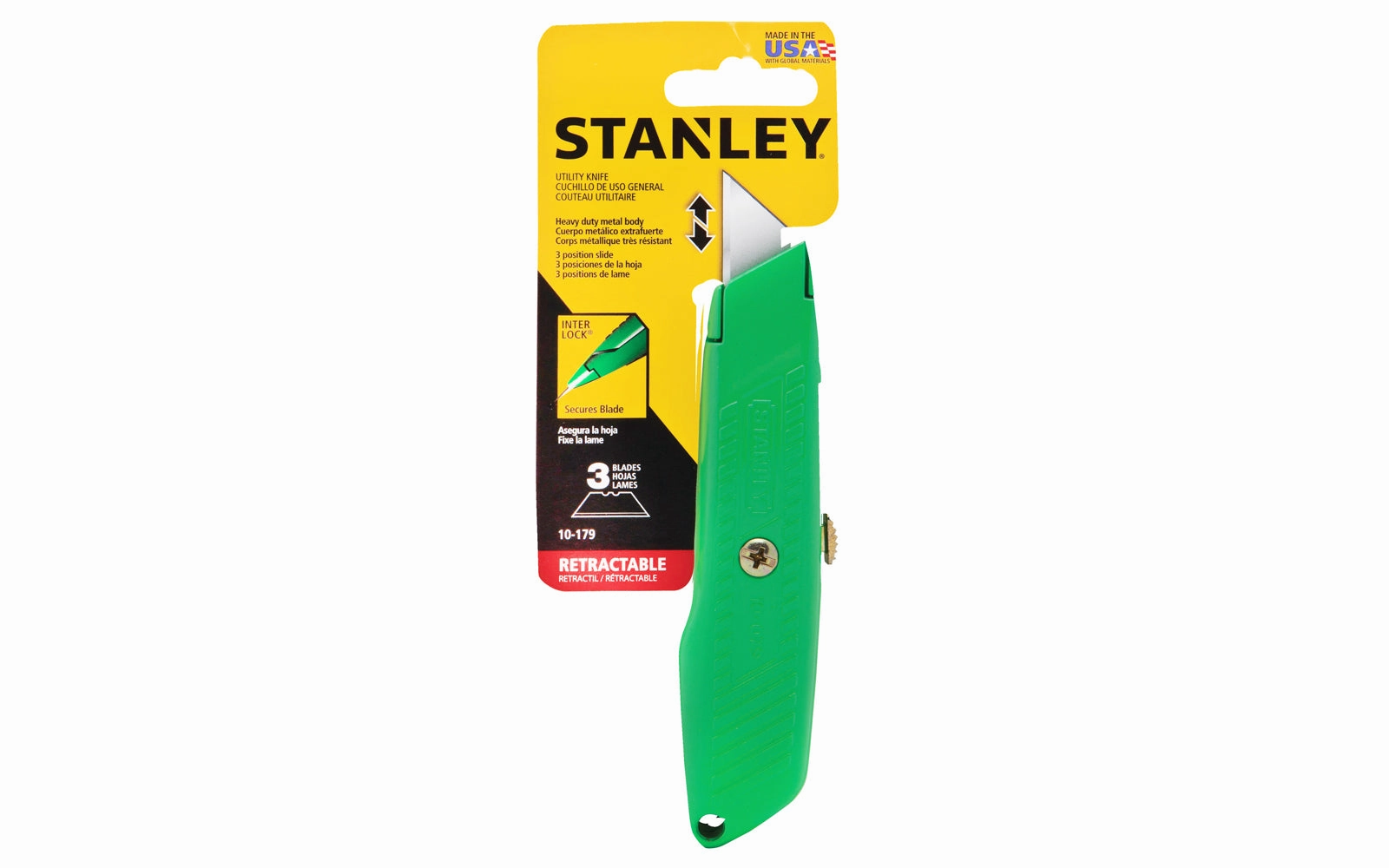 Stanley High Visibility Retractable Blade Utility Knife ~ 10-179