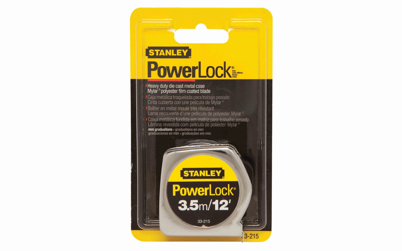 Stanley Powerlock 3.5m / 12' Tape Measure - Millimeter Scale