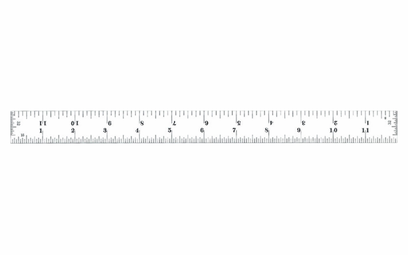 Starrett 12" End Read Rule - 1/8", 1/16", 1/32", 1/64" Grads