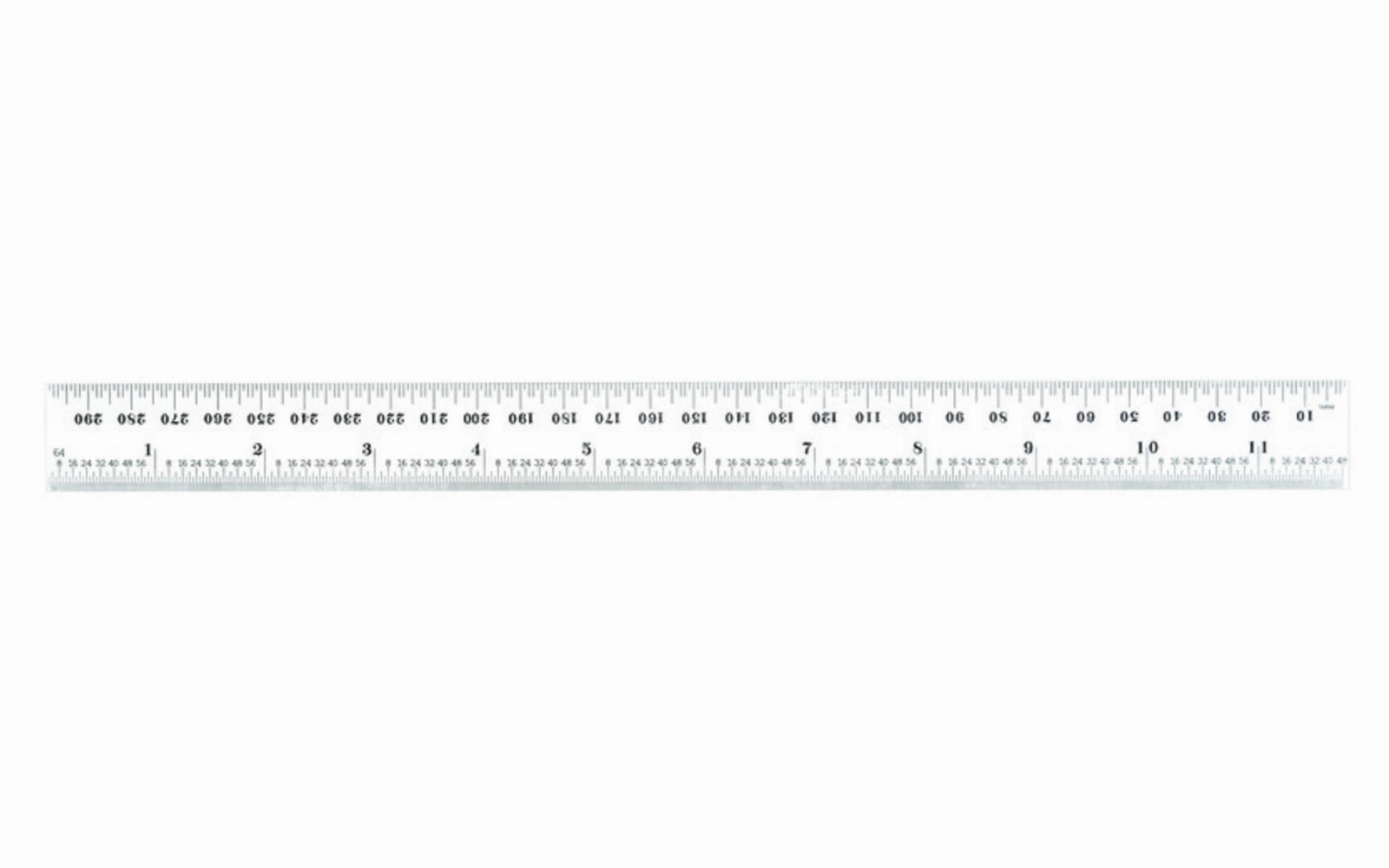 Starrett 12" Metric & Inch Rule - 1.0 MM, 0.5 MM / 1/32", 1/64" Grads