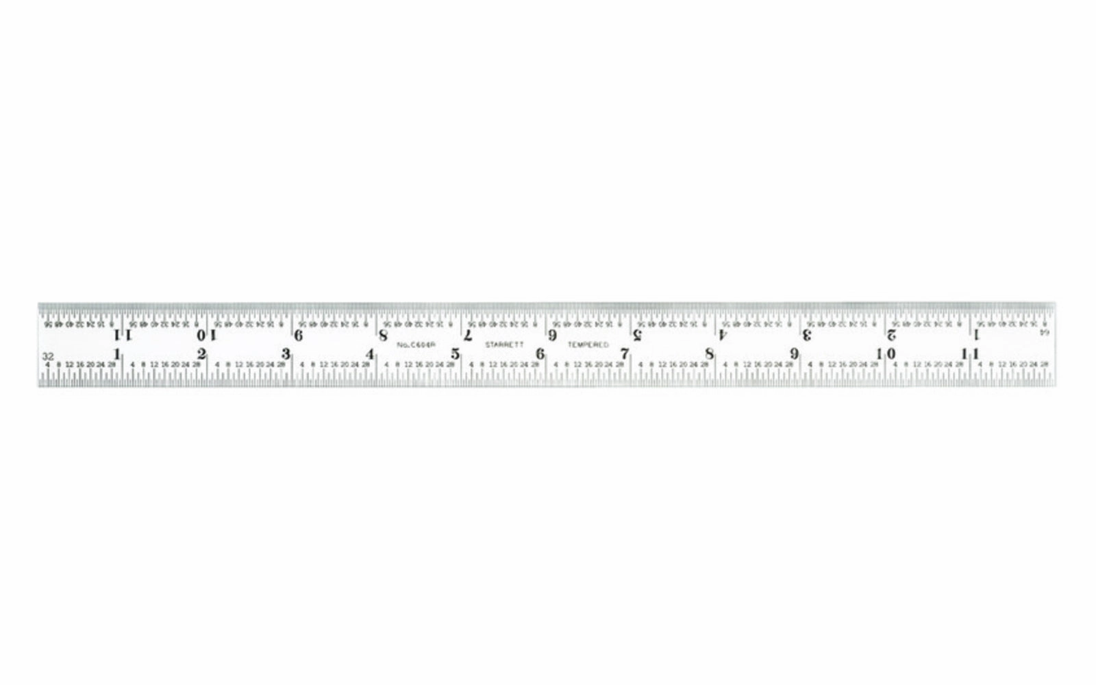 Starrett 12" Rule - 1/8", 1/16", 1/32", 1/64" Grads