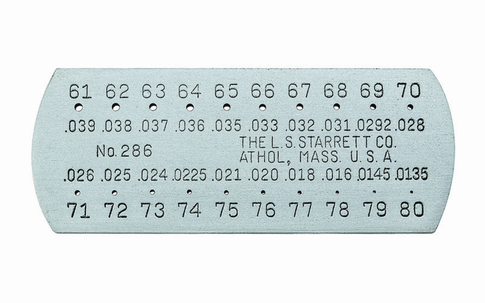 Starrett 286 Twist Drill Gage