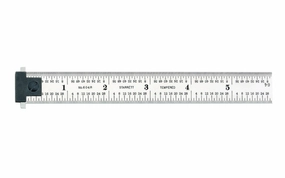 Starrett 6" Double Hook Rule - 1/8", 1/16", 1/32", 1/64" Grads