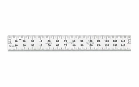Starrett 6" End Read Rule - 1.0 mm, 0.5 mm Grads