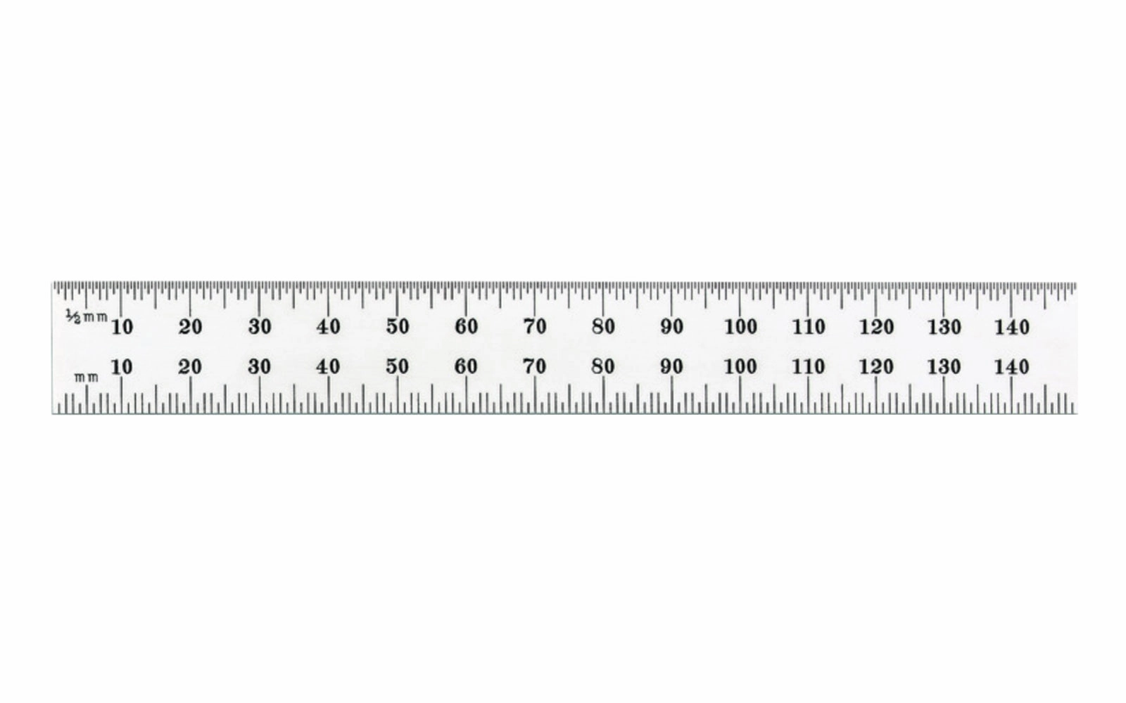 Starrett 6" End Read Rule - 1.0 mm, 0.5 mm Grads
