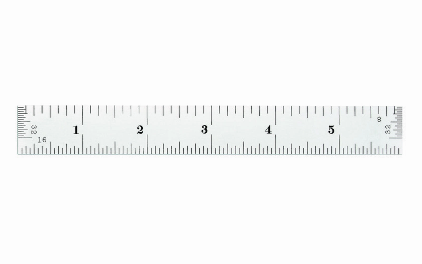 Starrett 6" End Read Rule - 1/8", 1/16", 1/32", 1/64" Grads