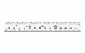 Starrett 6" Metric & Inch Rule - 1.0 mm, 0.5 mm / 1/32", 1/64" Grads