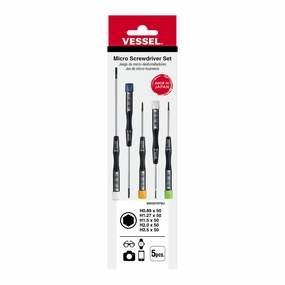 Vessel Tools 99005HXPBU Micro Precision Screwdriver Set, 5 Pc.