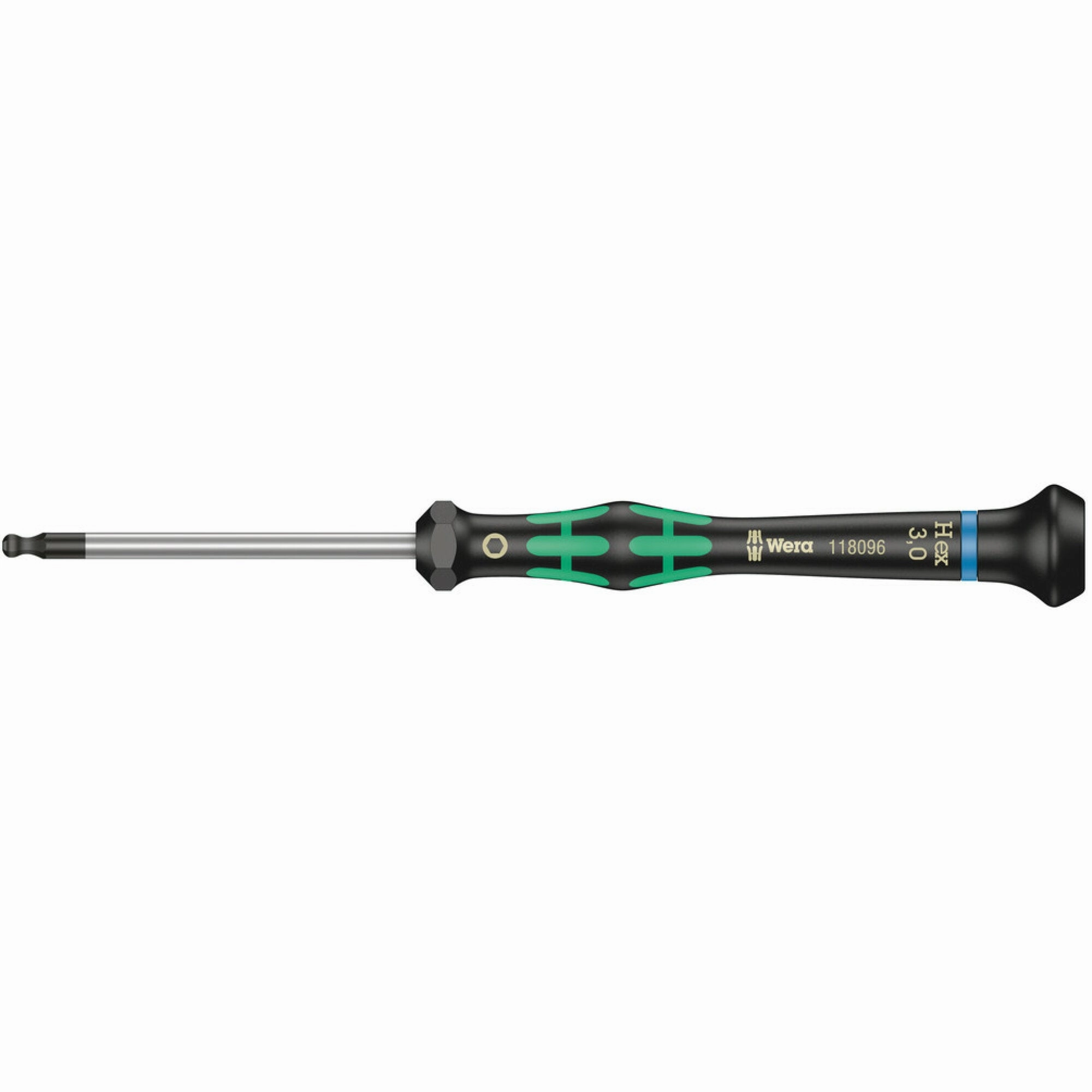 Wera 2052 Ball end hexagon screwdriver for electronic applications, 1/8" x 60 mm