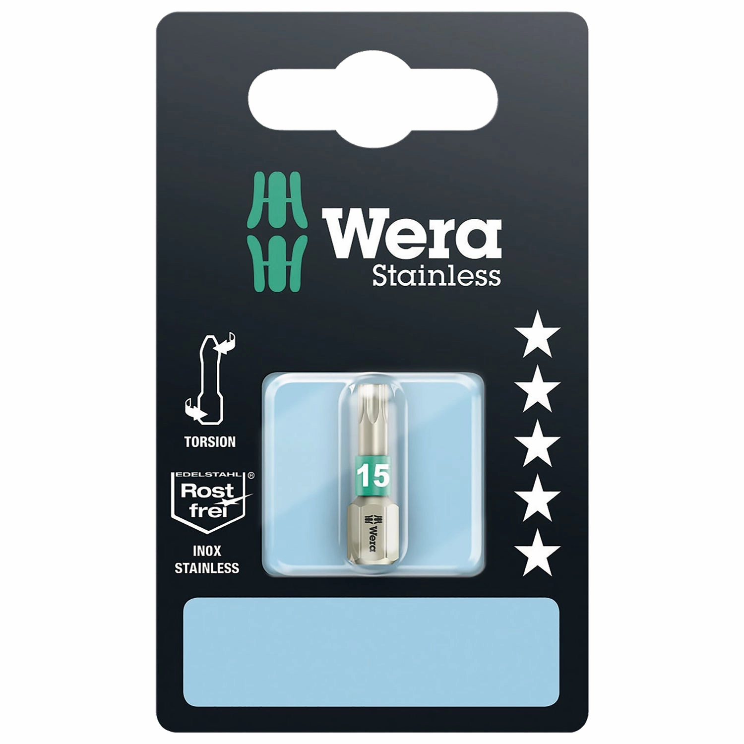 Wera 3867/1 TS SB TORX bits, stainless, TX 15 x 25 mm