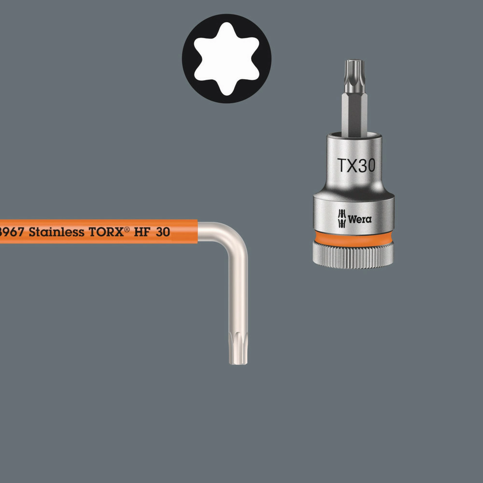 Wera 3967 SXL HF TORX L-key Multicolour with holding function, long, stainless, TX 40 x 224 mm