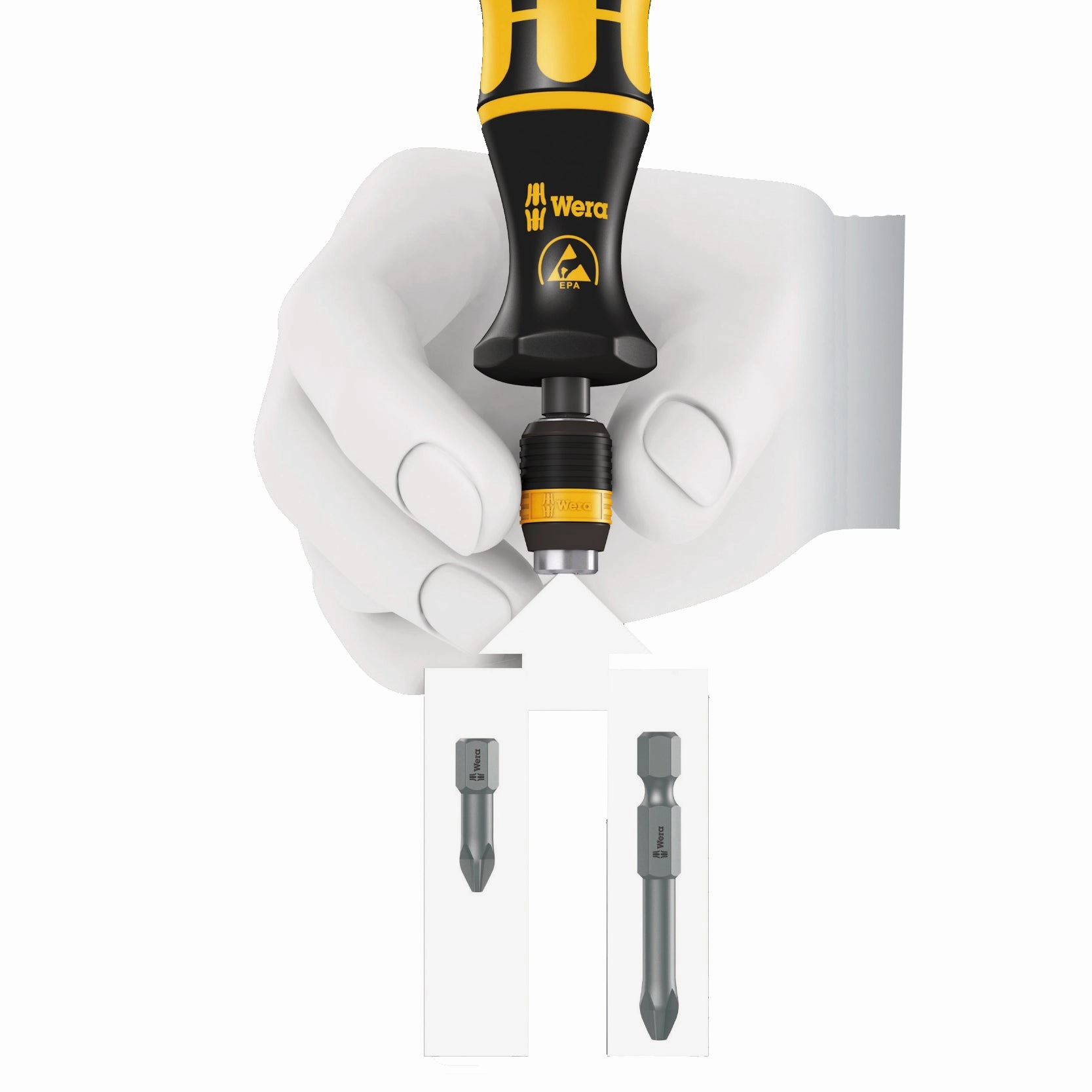Wera 813 R ESD Bitholding screwdriver, non-magnetic, 1/4" x 90 mm