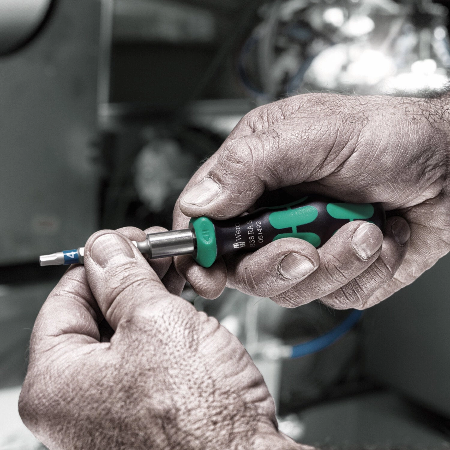 Wera 838 RA S Bitholding screwdriver with ratchet functionality, 1/4"