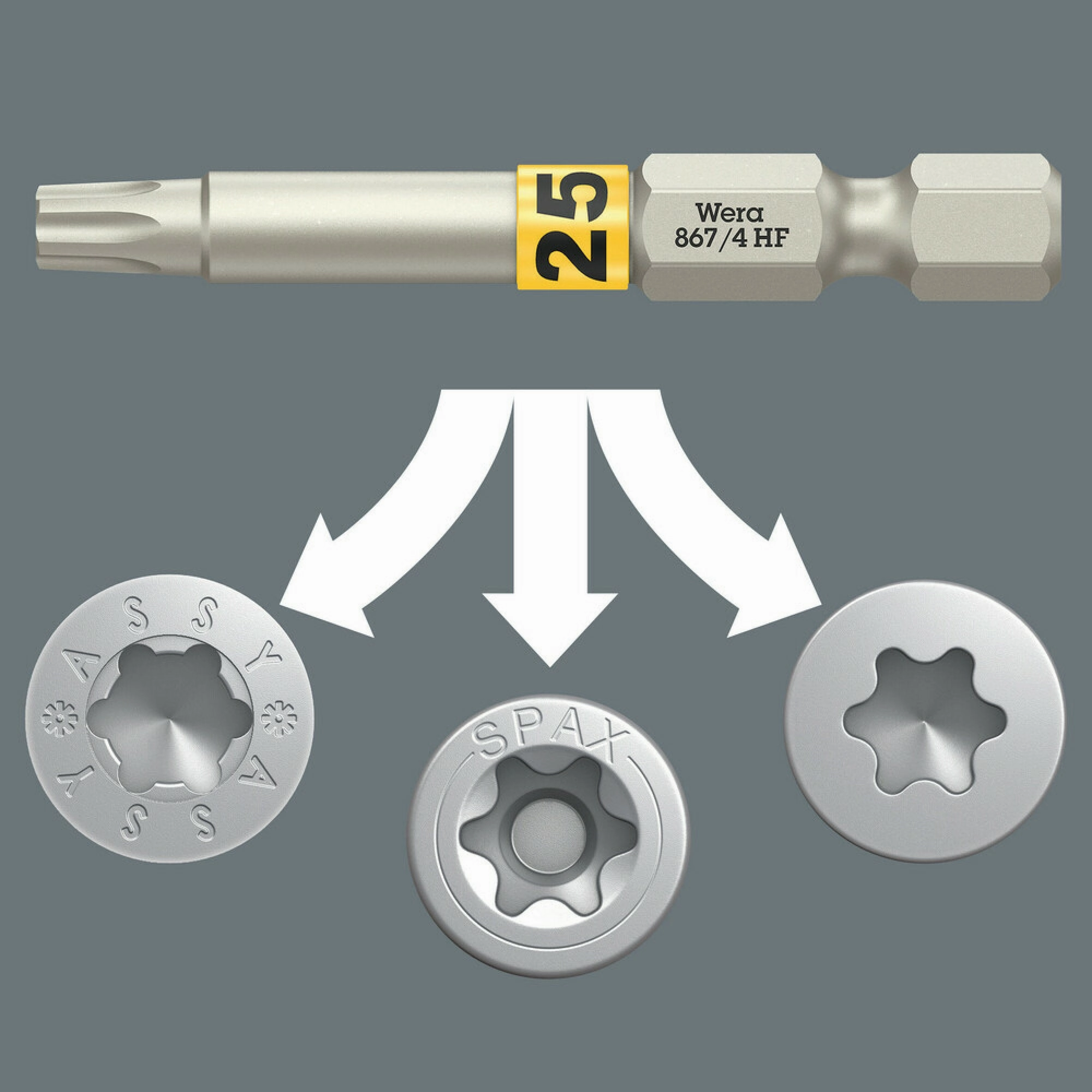 Wera 867/4 TORX HF Bits with holding function, TX 20 x 89 mm