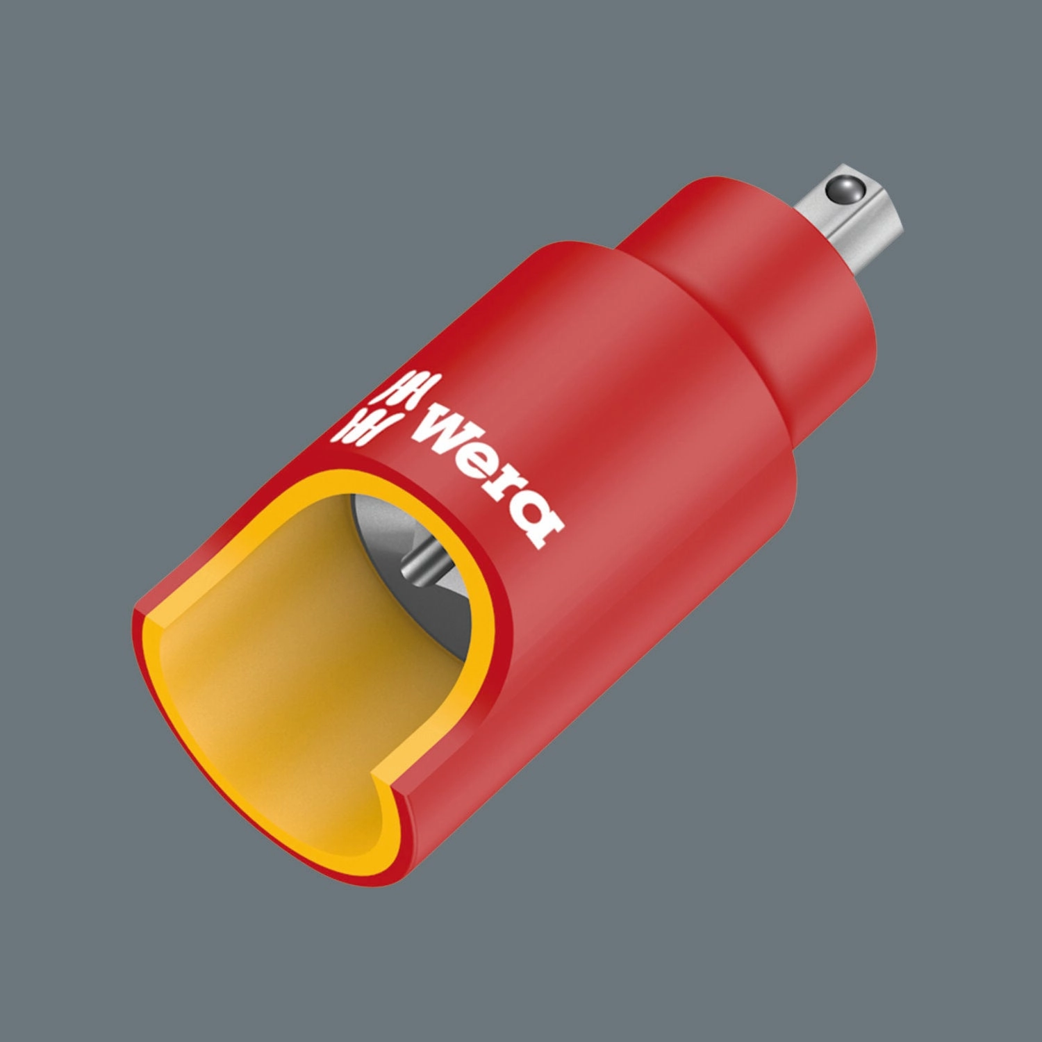 Wera 8740 A VDE HF Zyklop Bit Socket, Insulated, 1/4" Drive, with Holding Function for Hexagonal Socket Screws, 6 x 45 mm