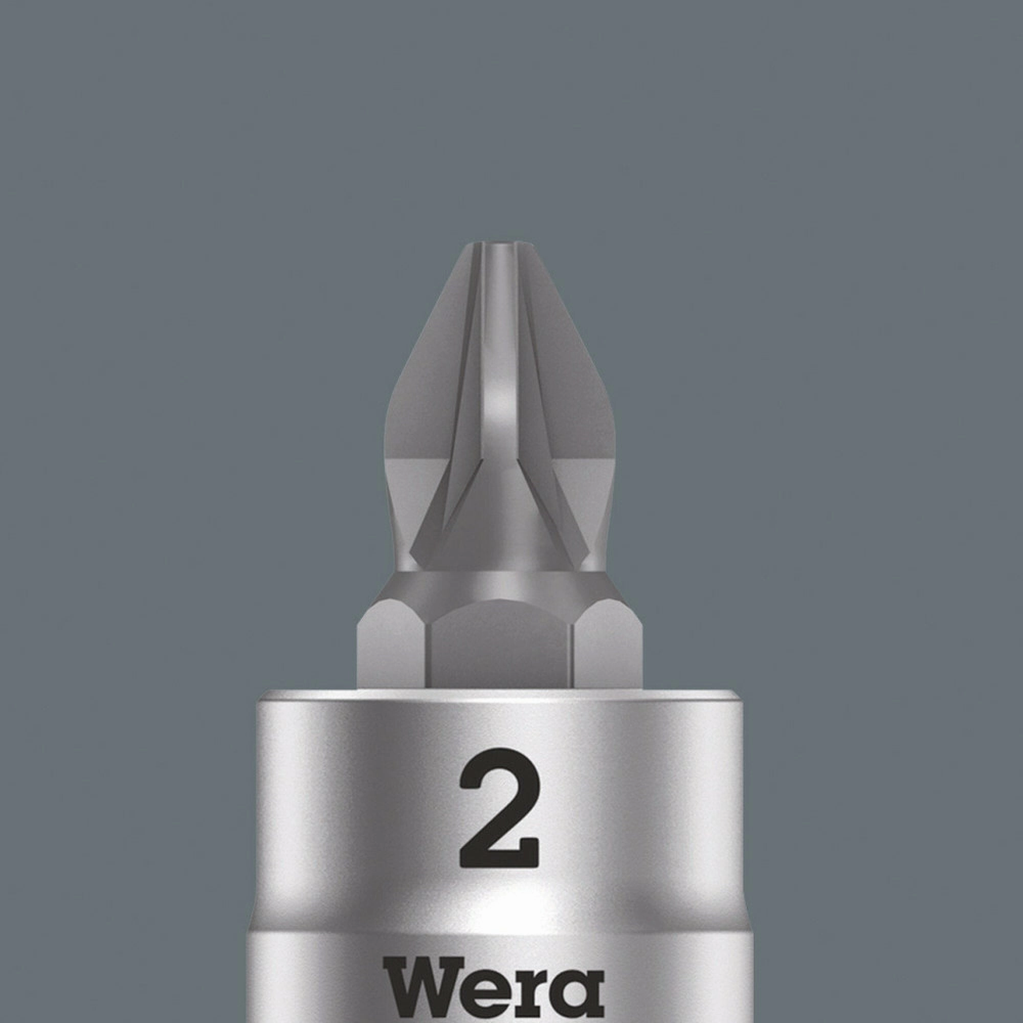 Wera 8755 A Pozidriv Zyklop bit socket, 1/4" drive, PZ 2 x 28 mm
