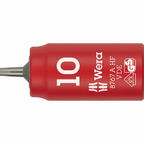 Wera 8767 A VDE HF TORX Zyklop Bit socket, insulated, with 1/4" drive, with holding function, T10