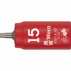 Wera 8767 A VDE HF TORX Zyklop Bit socket, insulated, with 1/4" drive, with holding function, T15